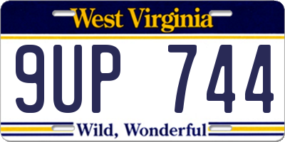 WV license plate 9UP744
