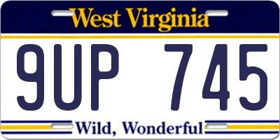 WV license plate 9UP745
