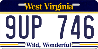 WV license plate 9UP746