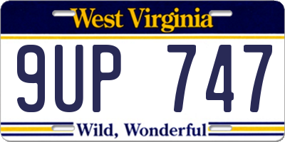 WV license plate 9UP747