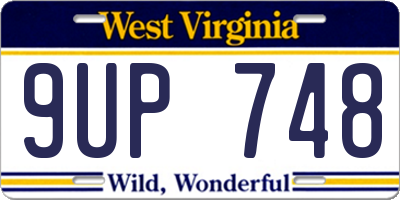 WV license plate 9UP748