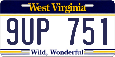 WV license plate 9UP751