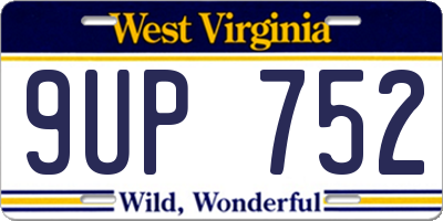 WV license plate 9UP752