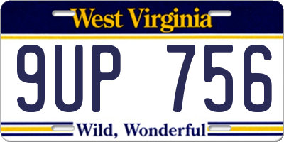 WV license plate 9UP756
