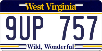 WV license plate 9UP757