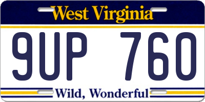 WV license plate 9UP760