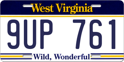 WV license plate 9UP761