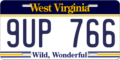 WV license plate 9UP766