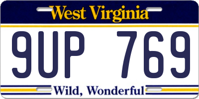 WV license plate 9UP769