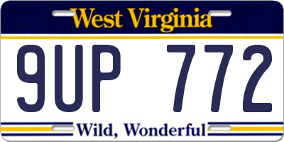 WV license plate 9UP772