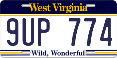 WV license plate 9UP774