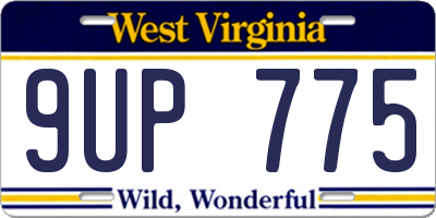 WV license plate 9UP775