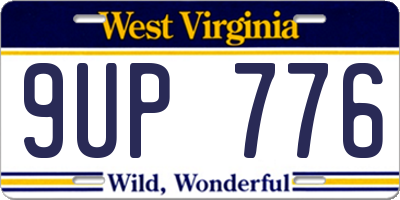 WV license plate 9UP776