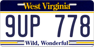 WV license plate 9UP778
