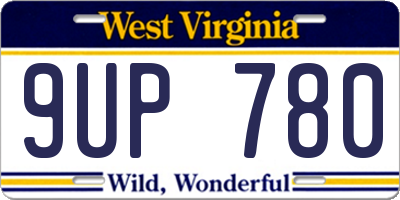 WV license plate 9UP780
