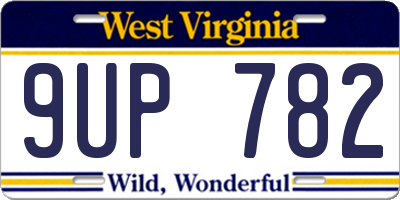WV license plate 9UP782