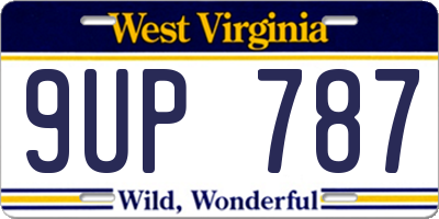 WV license plate 9UP787