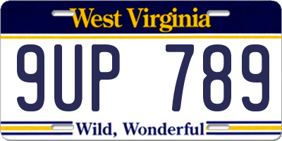 WV license plate 9UP789