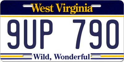 WV license plate 9UP790