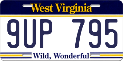 WV license plate 9UP795