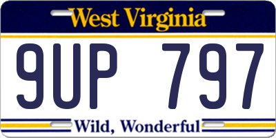 WV license plate 9UP797
