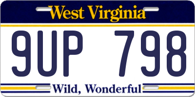 WV license plate 9UP798