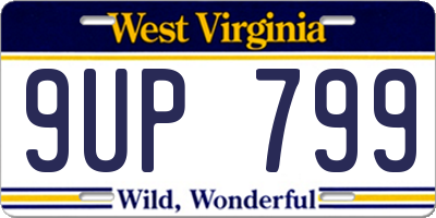 WV license plate 9UP799