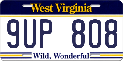 WV license plate 9UP808