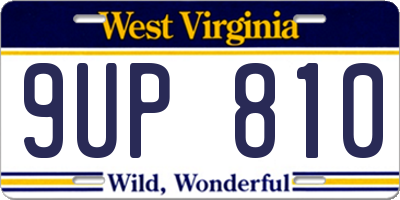 WV license plate 9UP810