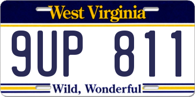 WV license plate 9UP811