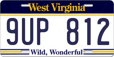 WV license plate 9UP812