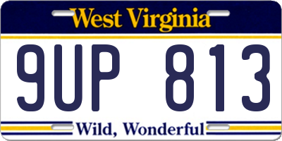 WV license plate 9UP813