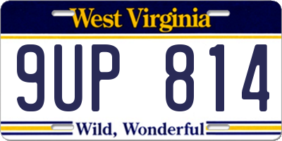 WV license plate 9UP814