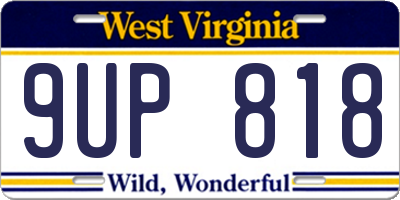 WV license plate 9UP818