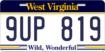 WV license plate 9UP819