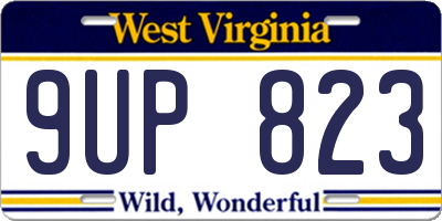 WV license plate 9UP823
