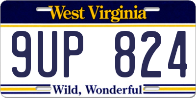 WV license plate 9UP824