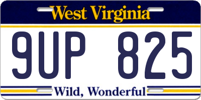 WV license plate 9UP825