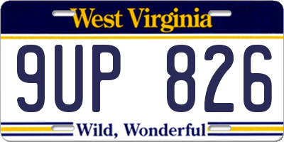 WV license plate 9UP826