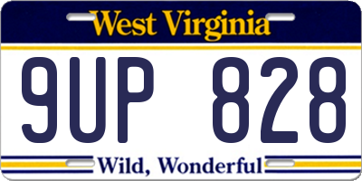 WV license plate 9UP828