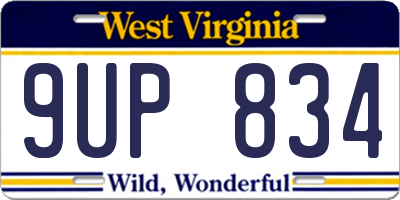 WV license plate 9UP834