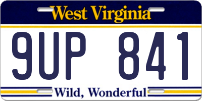 WV license plate 9UP841