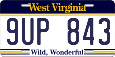 WV license plate 9UP843