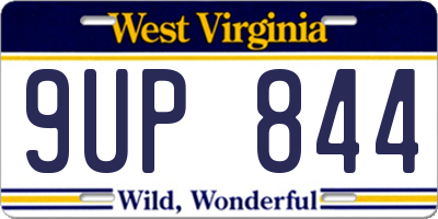 WV license plate 9UP844