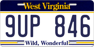 WV license plate 9UP846