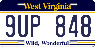 WV license plate 9UP848