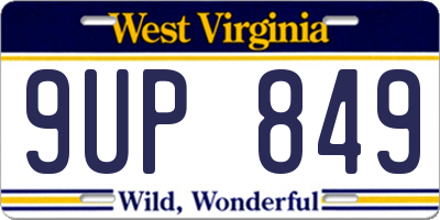 WV license plate 9UP849