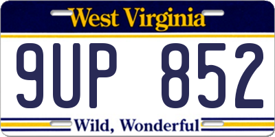 WV license plate 9UP852
