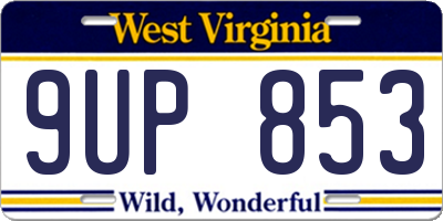 WV license plate 9UP853