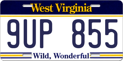 WV license plate 9UP855